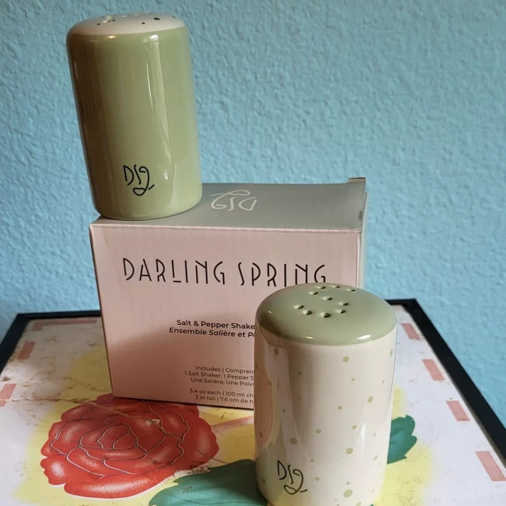 Darling Spring Salt & Pepper Shakers Brand New In Box